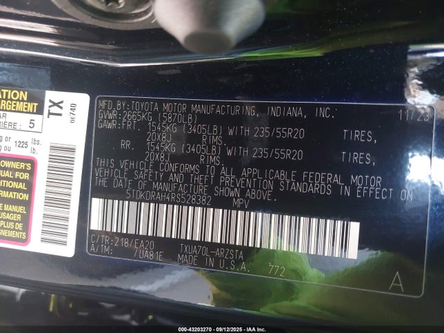 2024 TOYOTA HIGHLANDER 5TDKDRAH4RS528382 Photo 8