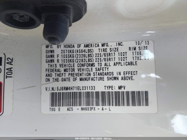5J6RM4H71EL031133 Honda k24z7
