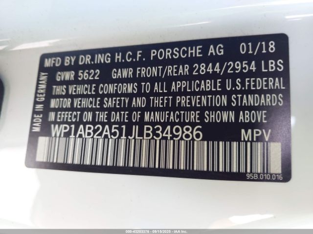 2018 PORSCHE MACAN WP1AB2A51JLB34986 Photo 8