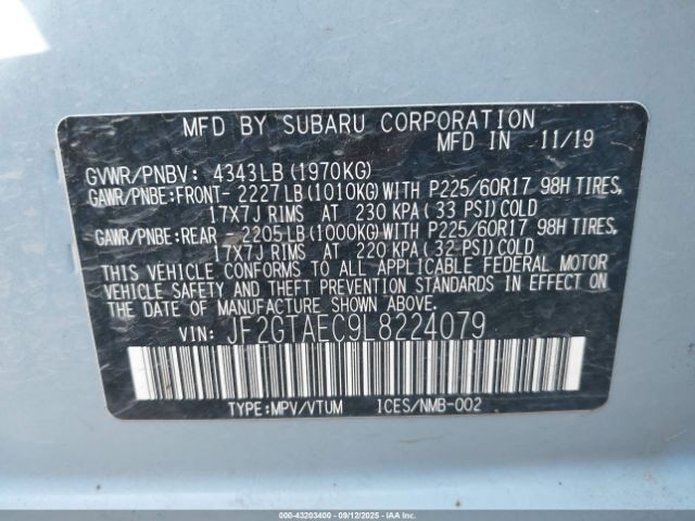 2020 SUBARU CROSSTREK JF2GTAEC9L8224079 Photo 8