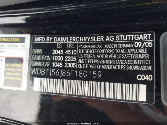 2006 MERCEDES-BENZ CLK 350 WDBTJ56J86F180159 Photo 8