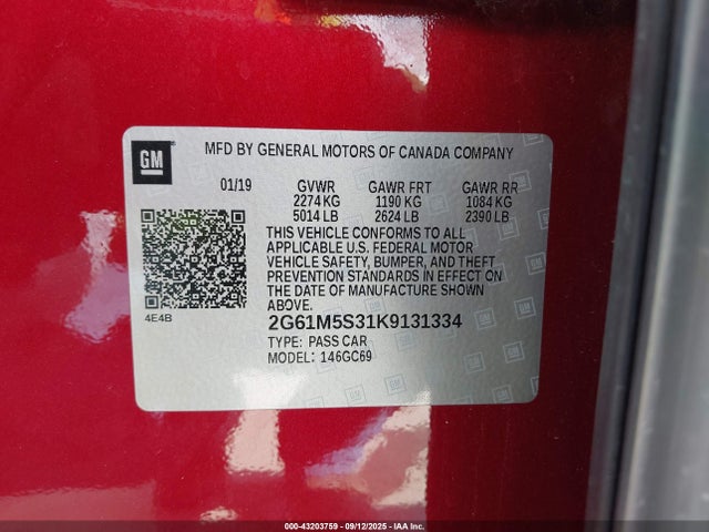 2019 CADILLAC XTS 2G61M5S31K9131334 Photo 8