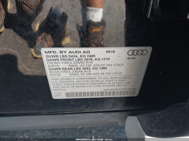 2019 AUDI Q5 WA1BNAFY7K2132994 Photo 8