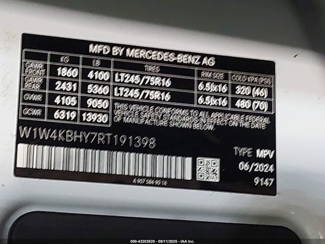 2024 MERCEDES-BENZ SPRINTER 2500 W1W4KBHY7RT191398 Photo 8