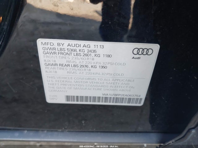 2014 AUDI Q5 WA1LFBFP2EA063754 Photo 8
