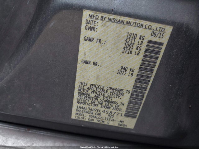 Nissan 2015 2015 1N4AL3AP7FC458771 Image 9