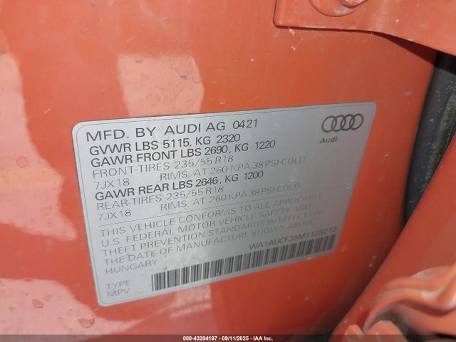 2021 AUDI Q3 WA1AUCF39M1128212 Photo 8