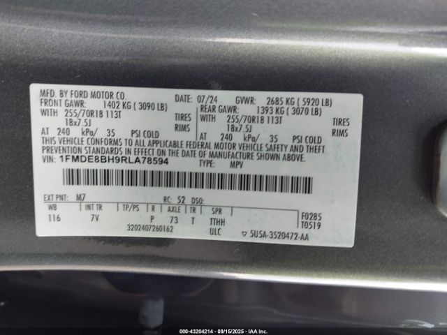 2024 FORD BRONCO 1FMDE8BH9RLA78594 Photo 8