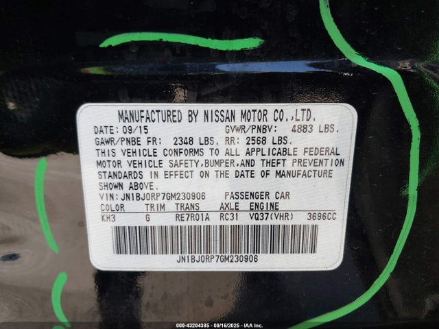 JN1BJ0RP7GM230906 Infiniti 2016