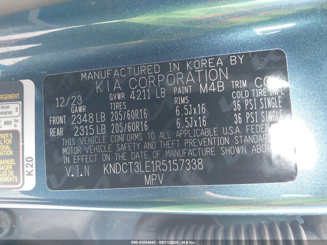 KIA gdi kappa pe 2024 KNDCT3LE1R5157338 Image 9