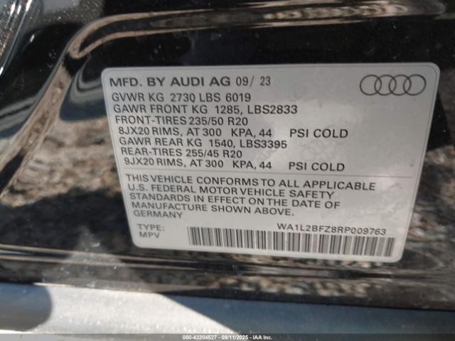 2024 AUDI Q4 E-TRON WA1L2BFZ8RP009763 Photo 8