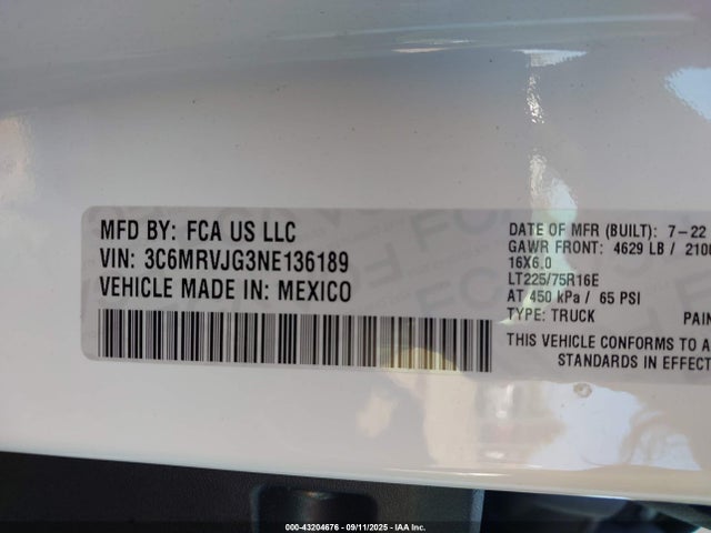 2022 RAM PROMASTER 3500 3C6MRVJG3NE136189 Photo 8