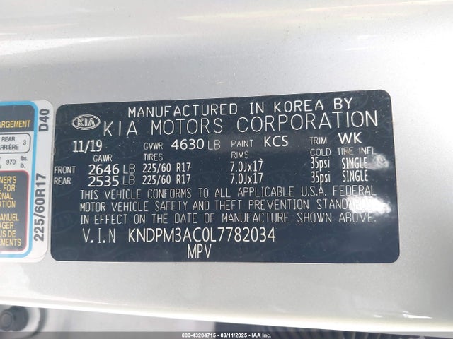 KIA gdi theta ii 2020 KNDPM3AC0L7782034 Image 9