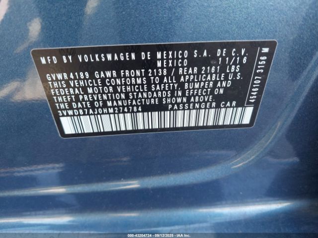 2017 VOLKSWAGEN JETTA 3VWDB7AJ0HM274784 Photo 8