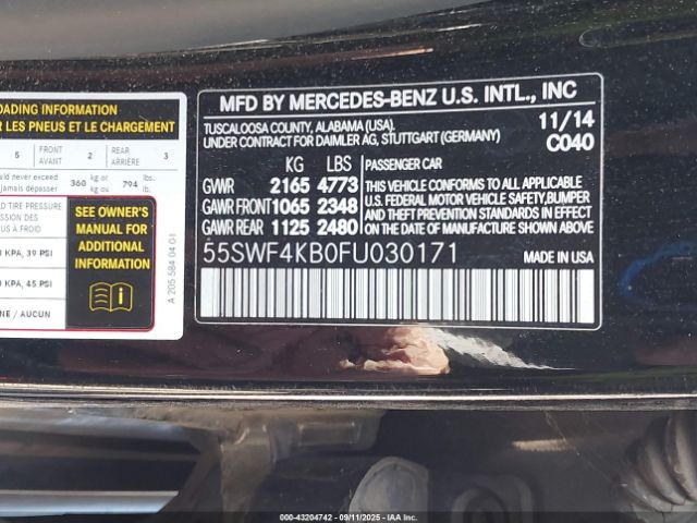 2015 MERCEDES-BENZ C 300 55SWF4KB0FU030171 Photo 8