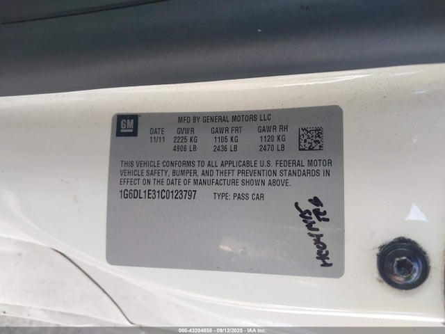 2012 CADILLAC CTS 1G6DL1E31C0123797 Photo 8