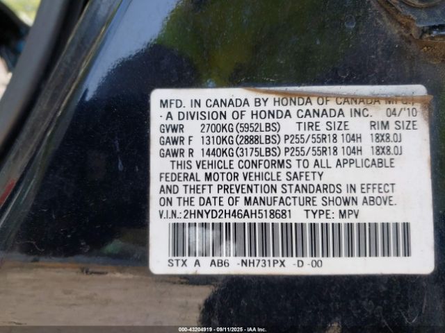 2010 ACURA MDX 2HNYD2H46AH518681 Photo 8