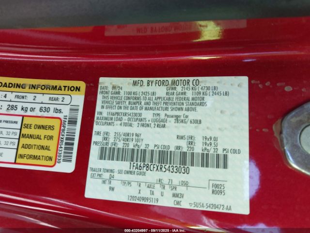 2024 FORD MUSTANG 1FA6P8CFXR5433030 Photo 8