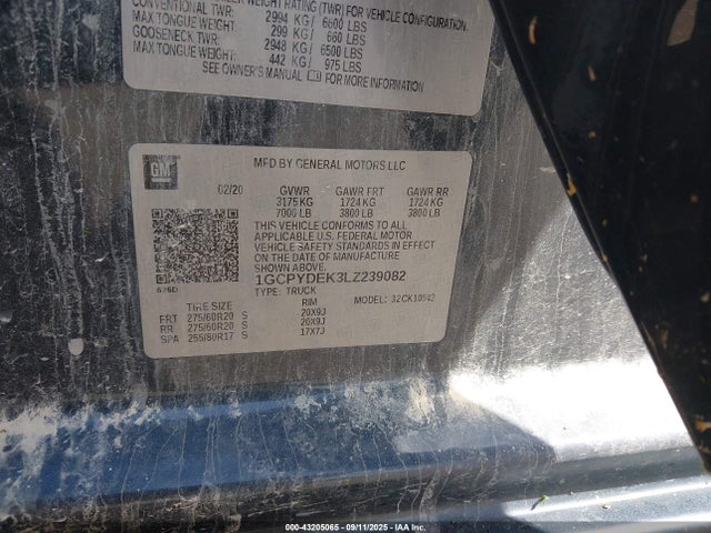 1GCPYDEK3LZ239082 Chevrolet l3b - sidi, vvt, alum