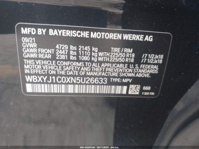 2022 BMW X2 WBXYJ1C0XN5U26633 Photo 8