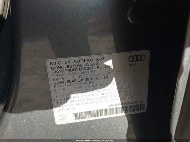 2014 AUDI Q5 WA1CFAFPXEA002789 Photo 8