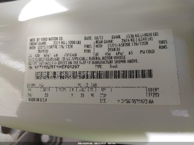 Ford F-250 2017 1FT7W2BT1HEF01297 Image 9