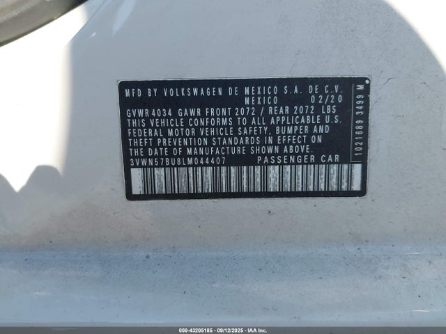 3VWN57BU8LM044407 Volkswagen 1.4 tsi