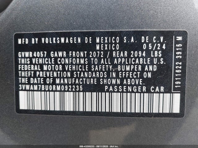 Volkswagen tsi 2024 3VWAM7BU0RM092235 Image 9