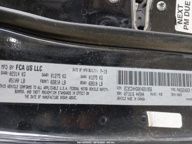 2019 DODGE CHARGER 2C3CDXHG6KH691856 Photo 8