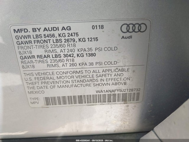 2018 AUDI Q5 WA1ANAFY9J2128732 Photo 8