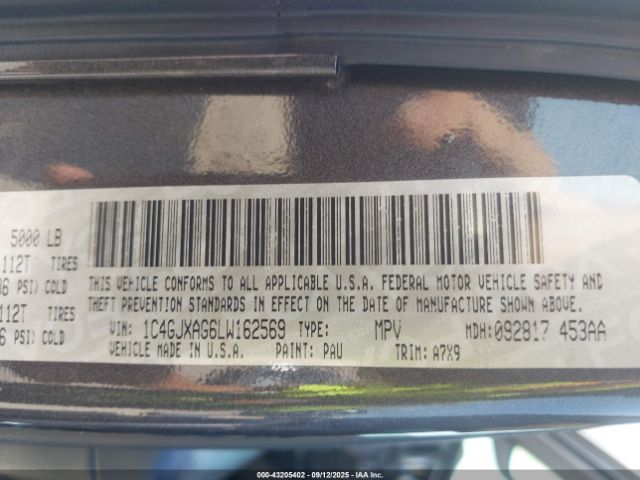 2020 JEEP WRANGLER 1C4GJXAG6LW162569 Photo 8