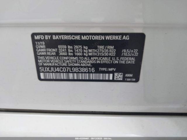 2020 BMW X5 5UXJU4C07L9B38616 Photo 8