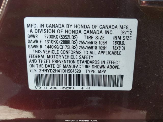 2013 ACURA MDX 2HNYD2H41DH504529 Photo 8