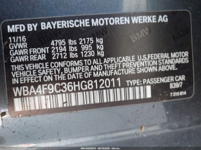 2017 BMW 430I GRAN COUPE WBA4F9C36HG812011 Photo 8