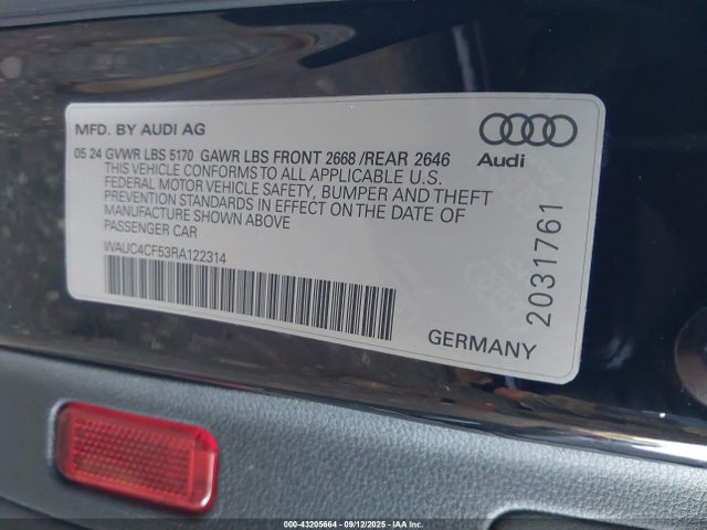 2024 AUDI S5 SPORTBACK WAUC4CF53RA122314 Photo 8