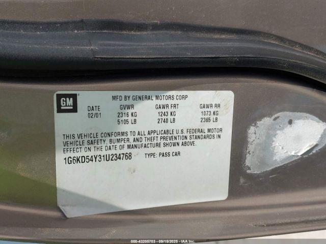 2001 CADILLAC DEVILLE 1G6KD54Y31U234768 Photo 8