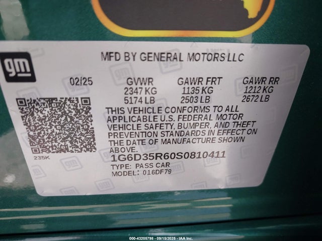 1G6D35R60S0810411 Cadillac lt4