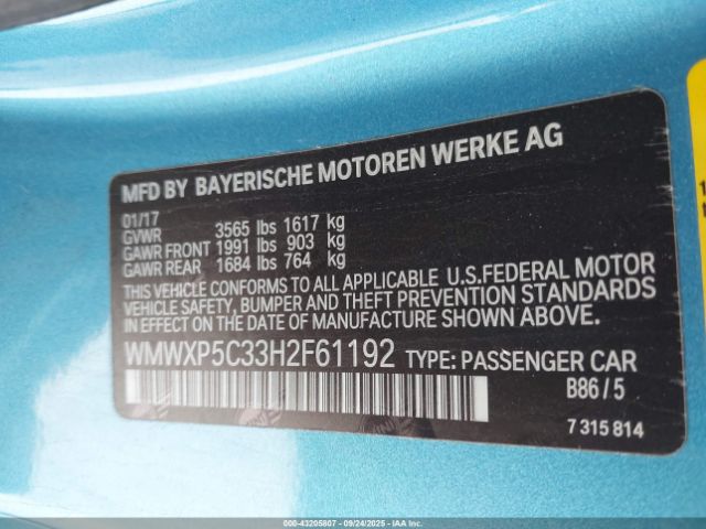 2017 MINI HARDTOP WMWXP5C33H2F61192 Photo 8