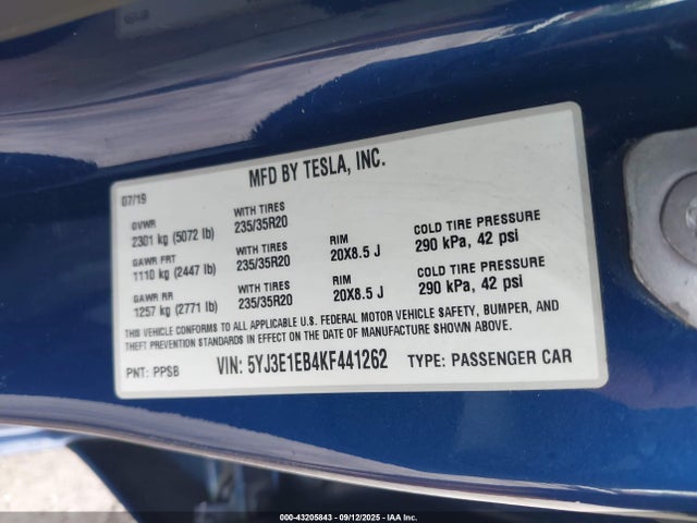 2019 TESLA MODEL 3 5YJ3E1EB4KF441262 Photo 8