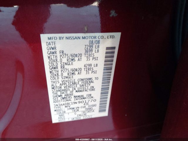 2009 INFINITI QX56 5N3AA08C19N901770 Photo 8