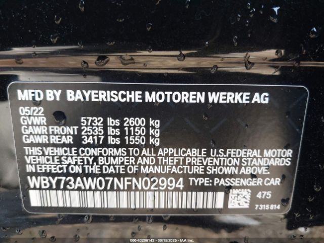 2022 BMW I4 WBY73AW07NFN02994 Photo 8
