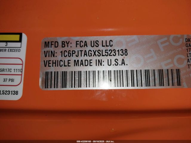 2025 JEEP GLADIATOR 1C6PJTAGXSL523138 Photo 8