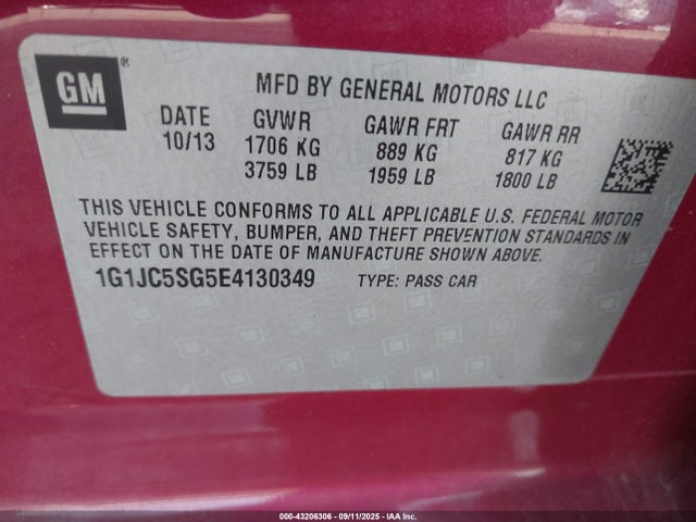 1G1JC5SG5E4130349 Chevrolet lwe
