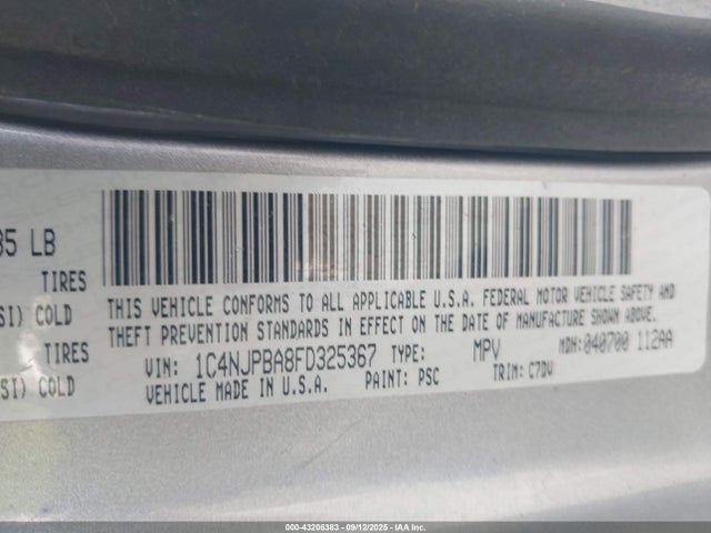 1C4NJPBA8FD325367 Jeep Patriot