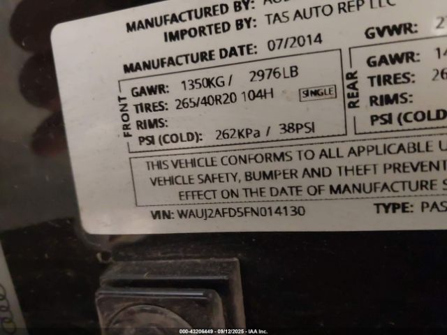 2015 AUDI A8 WAUJ2AFD5FN014130 Photo 8