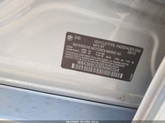 2014 BMW 335I WBA3B9G53ENR90324 Photo 8