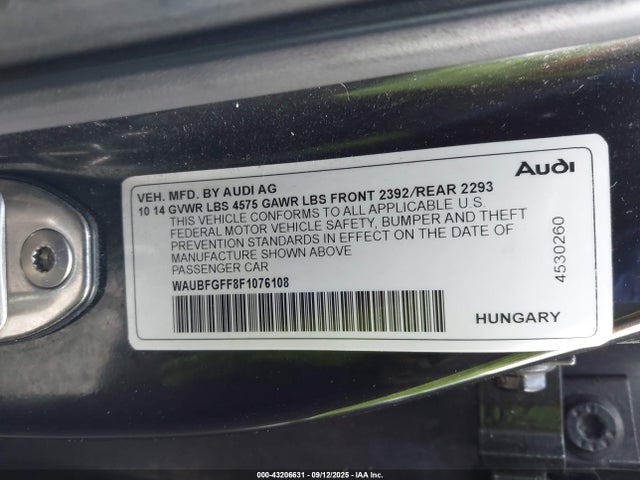 Audi S3 2015 WAUBFGFF8F1076108 Image 9