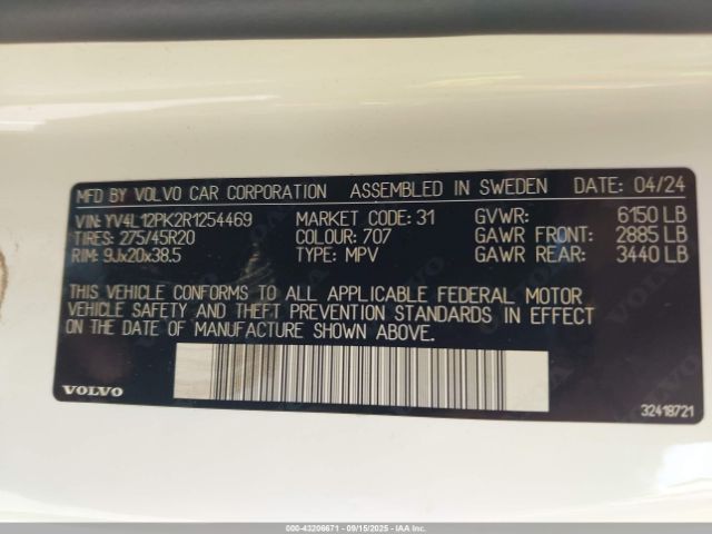 2024 VOLVO XC90 YV4L12PK2R1254469 Photo 8