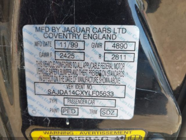 2000 JAGUAR XJ8 SAJDA14CXYLF05633 Photo 8