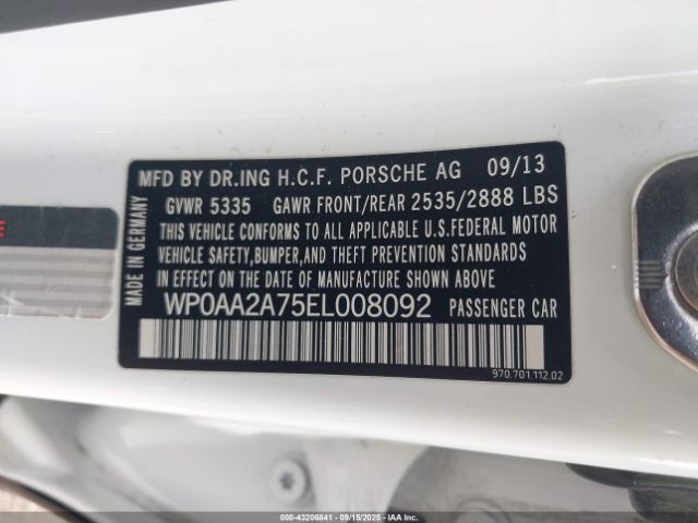 2014 PORSCHE PANAMERA WP0AA2A75EL008092 Photo 8